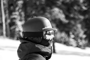 Skier ready to hit the slopes at the snow resorts